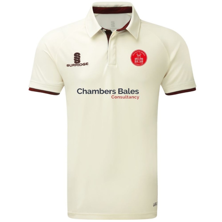 Norwich Bystanders CC - Ergo Short Sleeve Maroon Trim Shirt