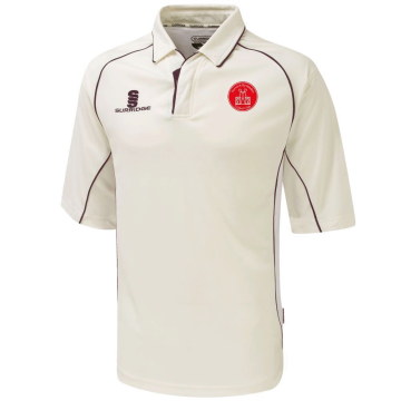 Norwich Bystanders CC - Premier 3/4 Sleeve Maroon Trim Shirt